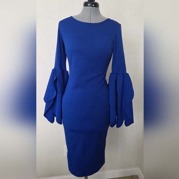 Glamour by Frida Dresses & Skirts - Glamour By Frida Elegant Blue Bell Sleeve Dress